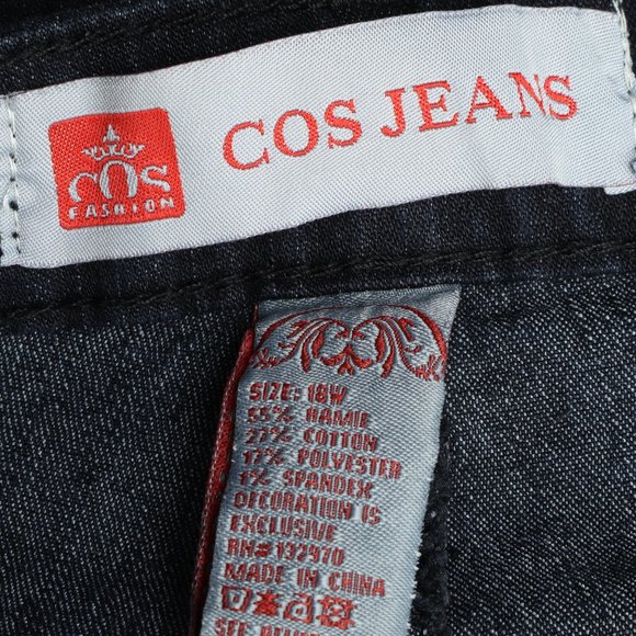 COS Deep Blue Wash Embellished Jeans Women's Size Plus18W - Picture 10 of 14